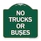 Signmission Designer Series Sign-No Trucks or Buses, Green & White Aluminum Sign, 18" x 18", GW-1818-23557 A-DES-GW-1818-23557 - alternate 1